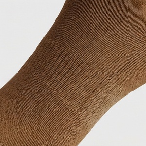 Chaussettes en coton tricoté marron uni respirantes pour usage quotidien, chaussettes décontractées pour adultes, automne - Product Image 5