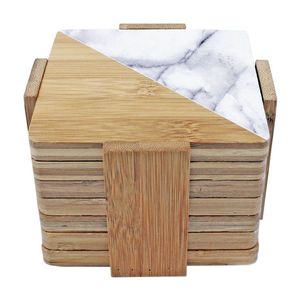 Classic Design Eco-Friendly Wood Resin 4x4 Coasters Tea Coffee Wine Glass Mats <b>Pads</b> Homeware Tableware Dinnerware Hotel Decor - Product Image 3