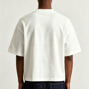 Camiseta Corta Personalizada con Logotipo Frontal para Hombre, Blanca, Cuello Redondo, Estampado Digital, Estilo Urbano, Algodón, OEM - Product Image 2