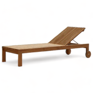 Chaises longues pliantes de luxe modernes en teck pour terrasse, jardin, plage, piscine, résistantes aux intempéries - Product Image 1