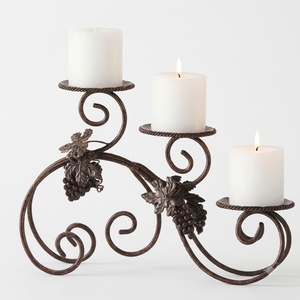 Centre de table en fer forgé de luxe, résistant aux intempéries, style antique, décoration de table en métal pour mariage, Noël - Product Image 1