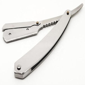 Navaja de Afeitar Plegable al por Mayor con Hoja de Acero Inoxidable y Mango de Madera, Herramienta Manual de Barbería para Hombres OEM - Product Image 1