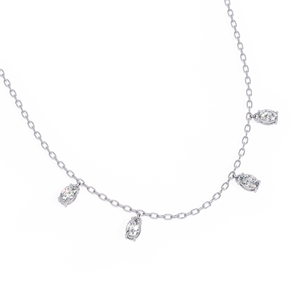 Luxury Crafted Oval Cut Diamond Jewellery PT950 Dangle <b>Necklace</b> Multiple Shimmering Platinum Lab Grown Diamond - Product Image 4