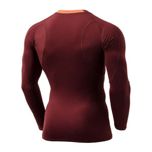 Chemises de compression personnalisées pour hommes, imprimées, respirantes, à manches longues, col rond, séchage rapide, vêtements de sport, vente en gros OEM/ODM - Product Image 6
