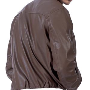 Veste en cuir tendance et personnalisée, style cool, vêtements d'hiver, haute qualité, décontractée, fermeture éclair, veste en cuir pour homme 2026 - Product Image 4