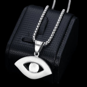 Collier avec pendentif œil maléfique |   Pendentif en argent sterling 925 avec œil bleu |   Bijoux porte-bonheur |   Collier Hip Hop - Product Image 2