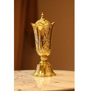 Brûleur à Bakhoor en métal finition argentée de luxe avec couvercle pour parfum d'intérieur disponible au prix de gros - Product Image 4