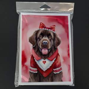 Newfoundland My Valentine Cartes de vœux Pack de 8 capricieux A7 Taille 5x7 Cartes vierges avec enveloppes - Product Image 3