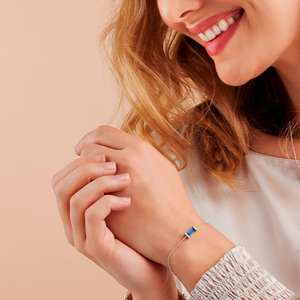 Pulsera de plata de ley con zafiro baguette, piedra azul de nacimiento de septiembre, regalo de 40 cumpleaños para ella - Product Image 2