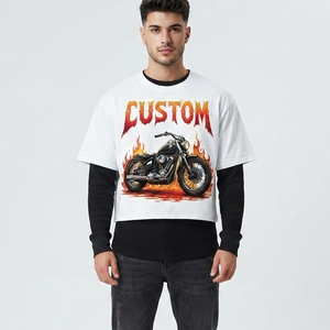 Camiseta de algodón estampada a la moda, estilo vintage, manga corta, lavada con ácido, con estampado gráfico, para un uso cómodo unisex. - Product Image 4
