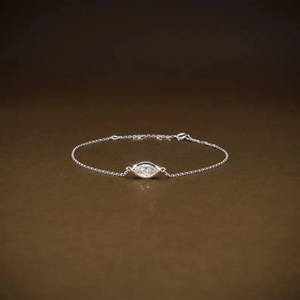 Pulsera Minimalista con Diamantes Creados en Laboratorio, Corte Marquesa, Certificación VVS2, Joyería Fina y Elegante - Product Image 4