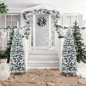 Albero di Natale Artificiale a Forma di Matita, Innevato, Non Illuminato, 1,8 Metri, con 500 Punte di Rami - Product Image 6