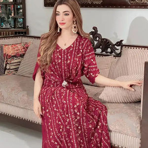 Caftán bohemio elegante bordado para mujer, colección única, manga tres cuartos hasta el suelo, vestido de novia Sexy de verano - Product Image 3