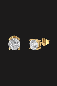 Luxury Moissanite Round Cut <b>Stud</b> <b>Earrings</b> Four Prong Solitaire 925 <b>Silver</b> Fine Jewelry Brilliant Gift for Women Men Style - Product Image 5