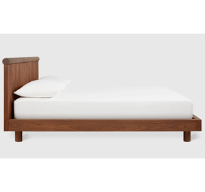 Cadre de lit plateforme moderne en teck massif, tête de lit minimaliste à lattes verticales, taille King, mobilier de chambre à coucher, garantie de 3 ans - Product Image 3