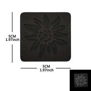 Edelweiss Flower Laser Cut Tactical Nonwoven Felt Eco-Friendly Reflective IR Custom Embroidery <b>Sew</b>-<b>On</b> Hook & Loop <b>Patches</b> - Product Image 3