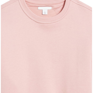<b>Men's</b> <b>Pink</b> Stand Collar Pullover <b>Sweatshirt</b> Regular Fit Knitted Cotton Casual Solid Color Winter Wear Eco-Friendly Breathable - Product Image 4