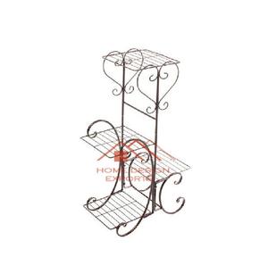 Vase en métal noir pour intérieur et extérieur Pièce maîtresse unique Support à fleurs Hot Selling 3 Tier Pot Holder Plant Shelf - Product Image 1