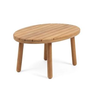 Mesa de Centro Redonda de Madera de Teca Sólida, Plegable, Impermeable y Resistente para Uso en Patio y Jardín - Product Image 1