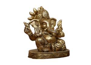 รูปปั้นพระกันพัตย์ทองเหลืองขัดเงาเคลือบทองรูปทรงวงรี สำหรับบูชาในวัด ตกแต่งบ้าน ผลิตในรัฐราชสถาน - Product Image 2