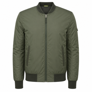 Blouson Bomber Automne Manches Longues Fermeture Éclair Col Montant Polyester Tissé Imperméable Coupe-Vent Séchage Rapide Léger Soie - Product Image 5