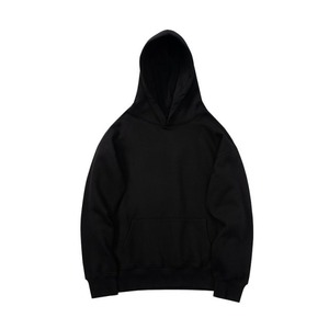 Sweat-shirt à capuche noir pour homme, coupe classique, en coton French Terry, pull décontracté avec poche avant, idéal pour l'automne - Product Image 1