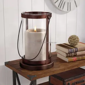 Portavelas de Madera Natural y Metal Plateado Pulido, Moderno y Elegante, Hecho a Mano, para una Decoración Elegante del Hogar y Hoteles - Product Image 5