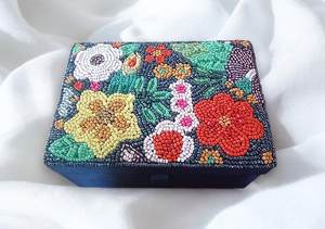 Handmade Floral beaded <b>box</b> multicolored beaded embroidery storage <b>box</b> decorated organizer special gift <b>valentines</b> daybox - Product Image 2