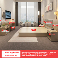 Juego de Muebles para Habitación de Hotel, Solución Integral, Juego de Muebles de Lujo para Dormitorio de Hotel con Cabecera de Cama, Gabinete y Sofás