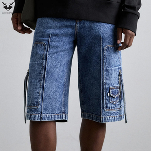 Pantalones Cortos de Mezclilla Rectos para Hombre con Logotipo Personalizado al por Mayor, Tela de Mezclilla Premium, Corte Holgado, Transpirables, Ecológicos, Ligeros, Ropa Urbana de Verano - Product Image 2
