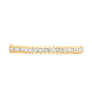 Baguette Lab Grown Diamond Bangles Pyramid Spike Channel Set Classic Elegant <b>Bracelet</b> Luxury Jewelry 14K <b>Solid</b> Gold Manufacturer - Product Image 5