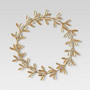 Décoration murale en feuille d'or, art mural en feuille métallique, couronne murale décorative, couronne en métal doré, anneau décoratif mural rond, décoration murale de luxe - Product Image 6