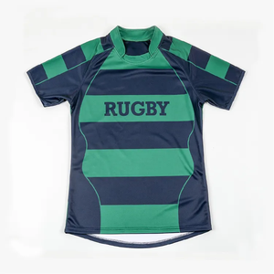 100% Polyester Stripes Rugby Jersey Short Sleeve for Shirt Customizable Unisex Hot Sale - Product Image 3
