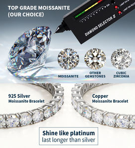 ZAWO Custom Luxury Filled Diamond Tennis Bracelet 3-5mm VVS Lab-Created Rhodium Palladium Plated Silver Chain <b>Men</b> Women - Product Image 4