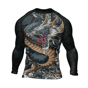 Ventes en gros de chemises de compression imprimées anti-UV à manches longues, personnalisées par sublimation, pour MMA, BJJ et surf - Product Image 2