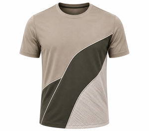 Men's Sporty Streetwear T-<b>Shirt</b> Short Sleeve O-Neck Quick Dry Eco-Friendly Regular Fit Knitted Polyester <b>Patchwork</b> Design - Product Image 1