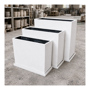Ensemble de jardinières rectangulaires surélevées en fibre de verre, prêtes à être expédiées, pour jardin, terrasse, décoration commerciale extérieure - Product Image 1