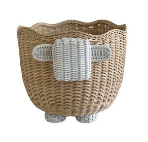 <b>Large</b> Handmade Sheep Shaped Rattan <b>Storage</b> <b>Basket</b> for Kids Room and Nursery Decoration - Product Image 2