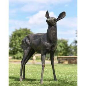 Escultura de Cierva de Bronce, Decoración para Jardín o Granja, Figura de Reno de Tamaño Real - Product Image 2