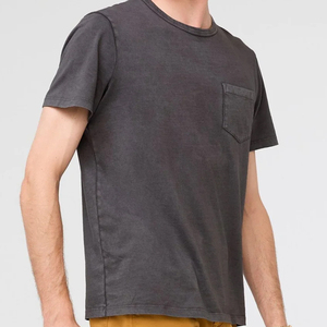 Camiseta de Hombre Lavada, Camiseta de Manga Corta, Camiseta de Algodón Pima con Bolsillo, Camisetas de Verano para Hombre, Camisetas de Jersey, Ropa Ecológica para Hombre - Product Image 5