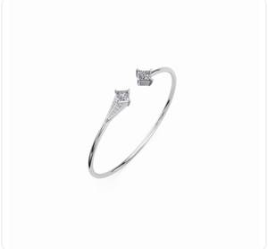 Brazalete de Diamantes con Corte Princesa para Mujer, Oro Blanco, Estilo Minimalista, Diamante Natural Certificado por GIA, Color D - Product Image 3