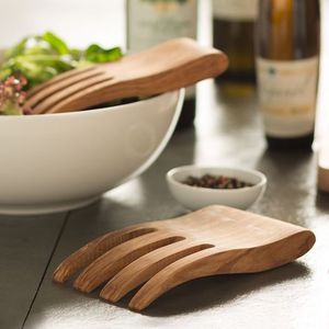 Wooden Salad Hand Mixer for Vegetable Tossing <b>Rustic</b> Wooden Salad Mixer Hands for <b>Dining</b> <b>Table</b> - Product Image 3