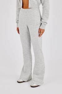 Ensemble de survêtement personnalisé pour femme, sweat à capuche court zippé et pantalon taille haute, gris, décontracté, loungewear, sportswear, vente en gros OEM - Product Image 4