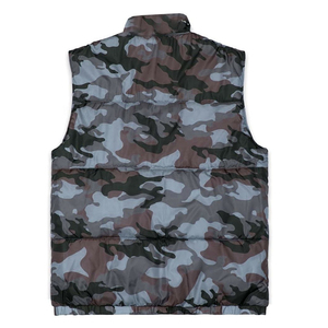 Chaleco Acolchado de Camuflaje para Hombre, Cuello Alto, Cierre de Cremallera, Ropa Exterior Informal, Relleno de Poliéster, Bolsillos, Largo Regular, para Otoño - Product Image 3