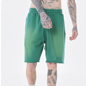 Shorts de sport en molleton bouclette personnalisés, 100% coton épais, impression sérigraphique, streetwear vintage, shorts délavés à l'acide pour hommes - Product Image 1