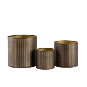 Macetas de decoración de hogar y jardín de plantas naturales, maceta de hierro para decoración de jardín interior y exterior con juego de 3 - Product Image 1