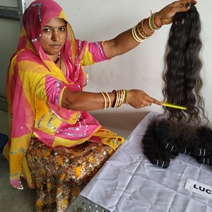 ผมต่ออินเดียแท้แบบเรมี่  แบบดิบ  จัดเรียงเกล็ดผม  แบบเป็นมัด  สีธรรมชาติ  ลอนลึกแบบหลวมๆ  สำหรับต่อผม - Product Image 4