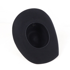 Sombrero de Vaquero de Lana Negra a Rayas, Transpirable, Resistente al Viento, Unisex, para Adultos, Ala Ancha, 56-58 cm, Primavera/Verano, Playa, Aire Libre - Product Image 2