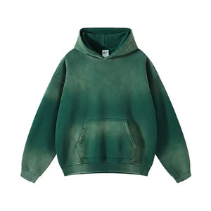 เสื้อฮู้ดผู้ชายทรงปกติ ผ้าฝ้ายเนื้อนุ่ม ถักทอแบบลำลอง สีพื้น สำหรับฤดูใบไม้ร่วง มีกระเป๋าหน้า ดีไซน์แบบย้อมสีเอซิด - Product Image 1