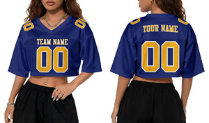 Jersey de Fútbol Americano Personalizado con Cuello en V, Color Morado y Naranja, Sublimado, de Malla Transpirable, Unisex, para Adultos, Manga Corta, Nombre del Equipo, Número 00 - Product Image 4